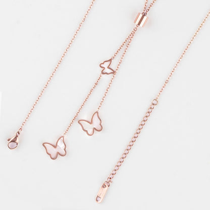 Rose Gold Cinderella Butterfly Necklace