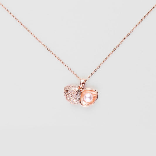 Rose Gold Pearl Shell Necklace